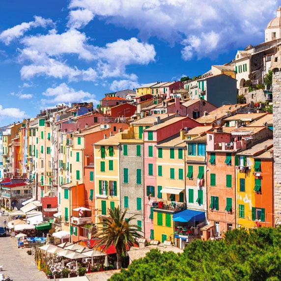 Colorful houses of the Palazzata of Porto Venere