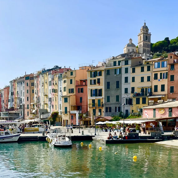 Small motorboats and ferries docked in Porto Venere