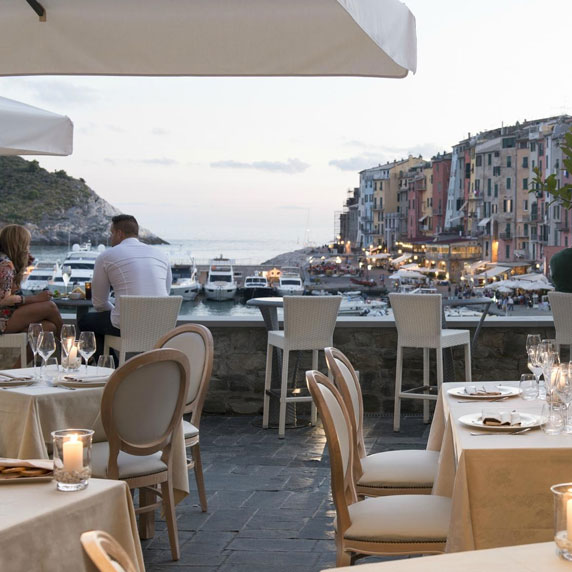 Romantic dinner overlooking San Pietro