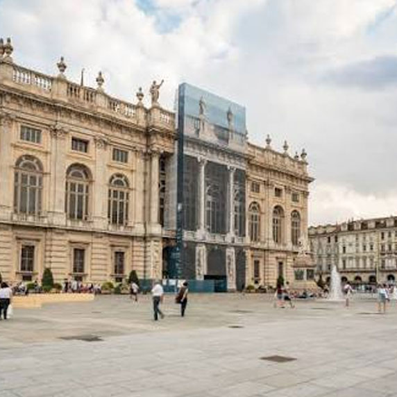 Piazza Castello with Palazzo Madama at the center